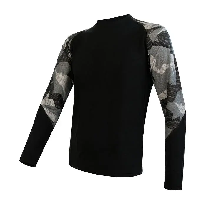 Sensor T-shirt technique manches longues homme Sensor Merino Impress noir/camo