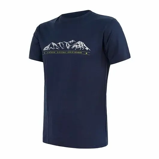 Sensor T-shirt technique manches courtes homme Sensor Merino Active PT Mountains deep blue