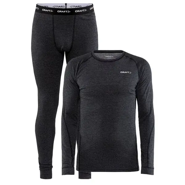 Craft Ensemble de sous-vêtements techniques homme Craft CORE Wool Merino noir
