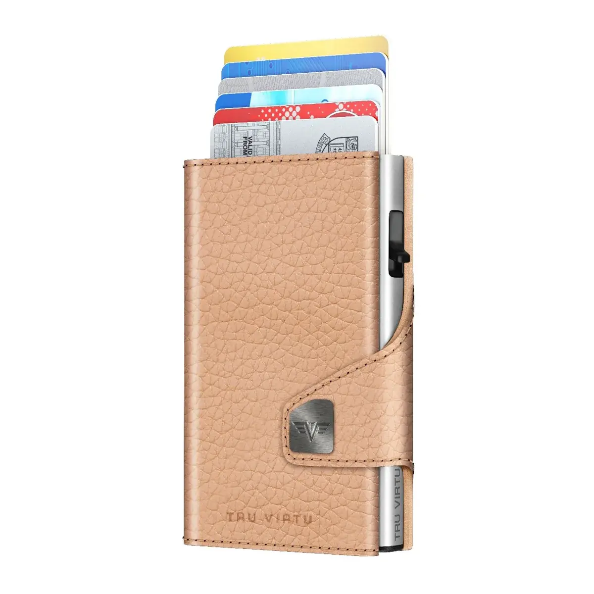 Tru Virtu Portefeuille Tru Virtu Click & Slide cuir Pebble Nude orange