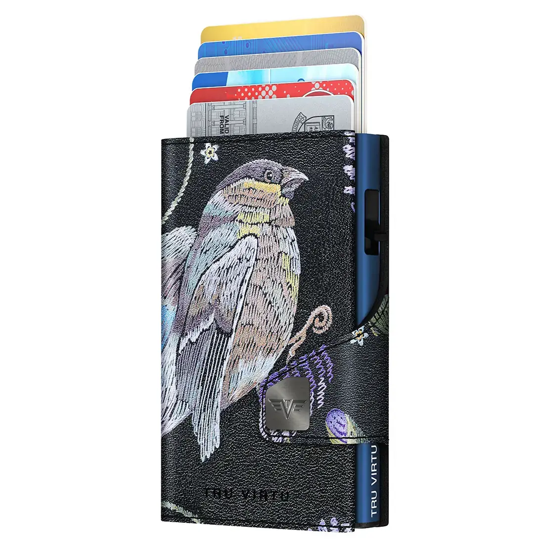 Tru Virtu Portefeuille Tru Virtu Click & Slide Special Edition cuir Bird & Clover noir