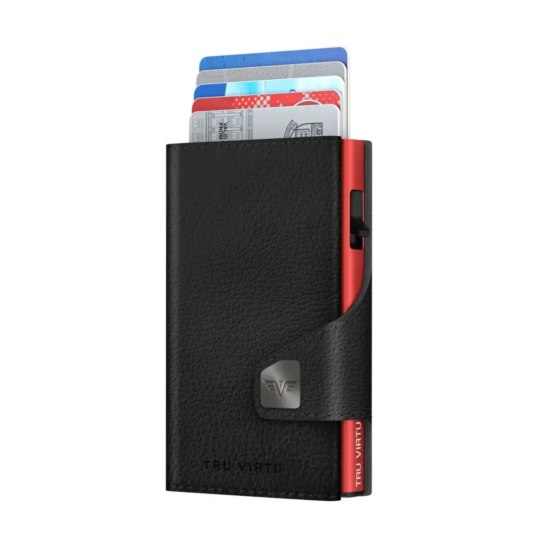 Tru Virtu Portefeuille Tru Virtu CLICK & SLIDE Vegan Bio Wine Black/Red