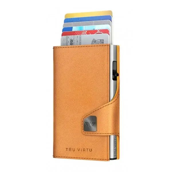 Tru Virtu Portefeuille Tru Virtu Click & Slide ze slupek z Bio jablek Bio Apple Wallnut jaune