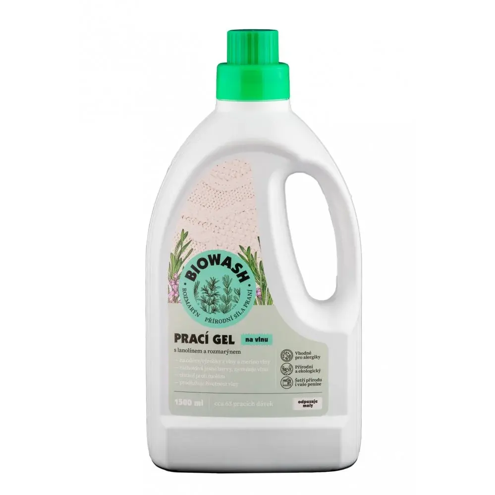 BioWash Lessive liquide pour laine BioWash romarin/lanolin 1,5 l