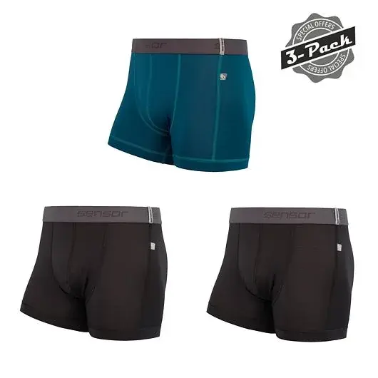 Sensor Boxer homme Sensor Coolmax Tech 3-Pack noir/saphir