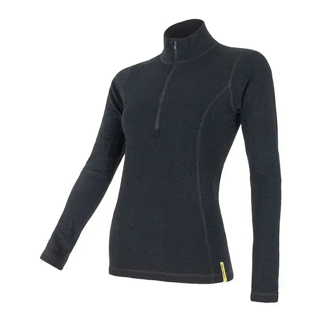 Sensor T-shirt femme Sensor Merino DF Zip manches longues noir