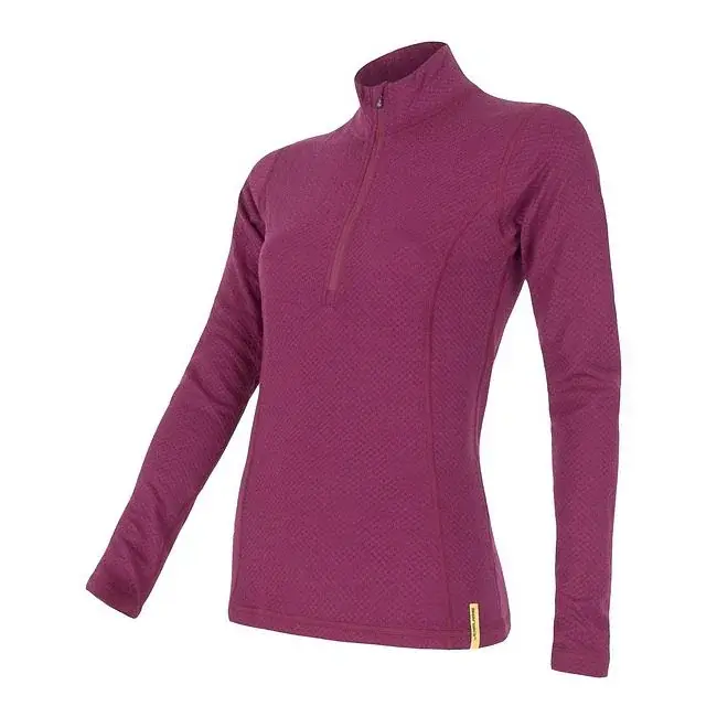 Sensor T-shirt femme Sensor Merino DF Zip manches longues lilla