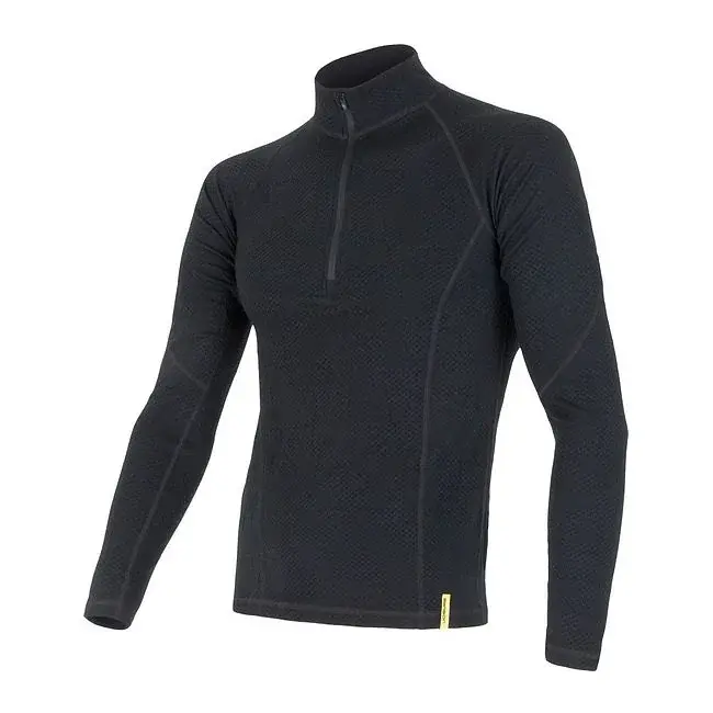 Sensor T-shirt technique manches longues zippé homme Sensor Merino DF noir
