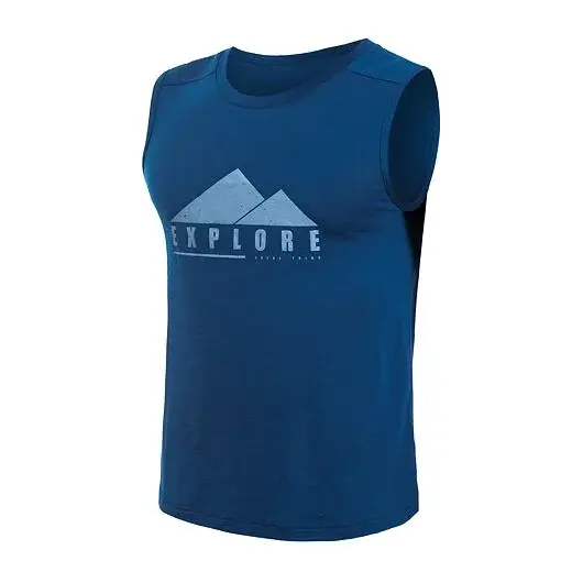 Sensor T-shirt homme Sensor Merino Air EXPLORE sans manches bleu foncé