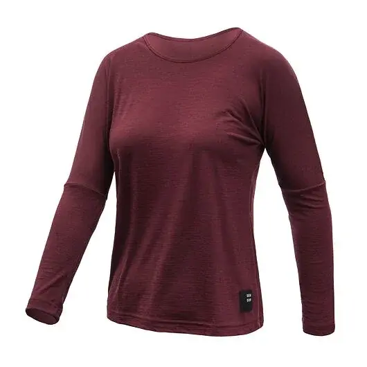 T-shirt manches longues femme Sensor Merino Air traveller port red