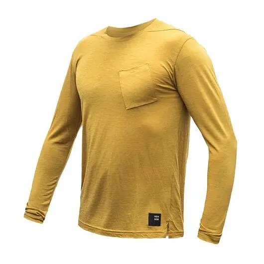 Sensor T-shirt manches longues homme Sensor Merino Air traveller mustard