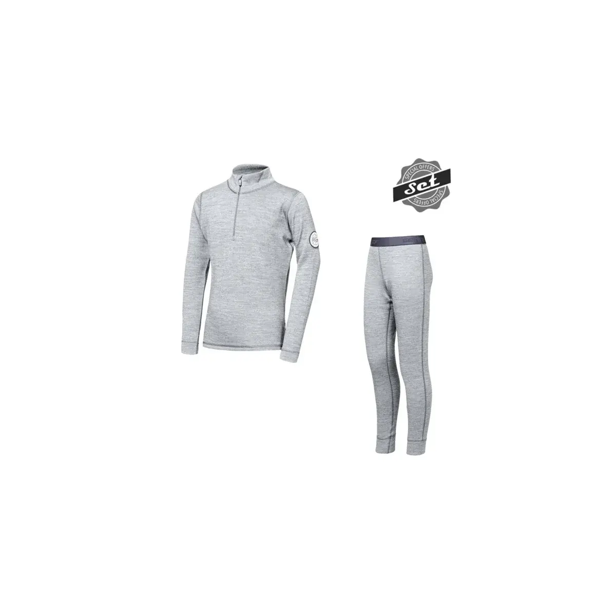Ensemble de sous-vêtements techniques Sensor MERINO BOLD enfant cool gray