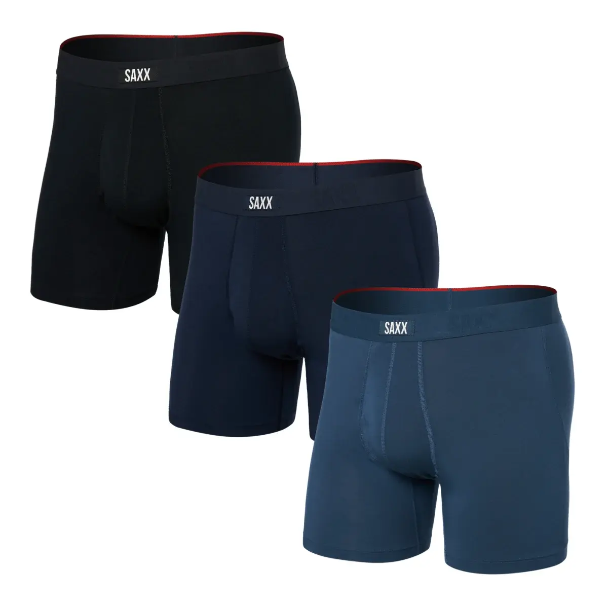 SAXX Lot de boxers homme SAXX Vibe Xtra Boxer Brief Fly 3Pk Dark Denim/Navy/Black