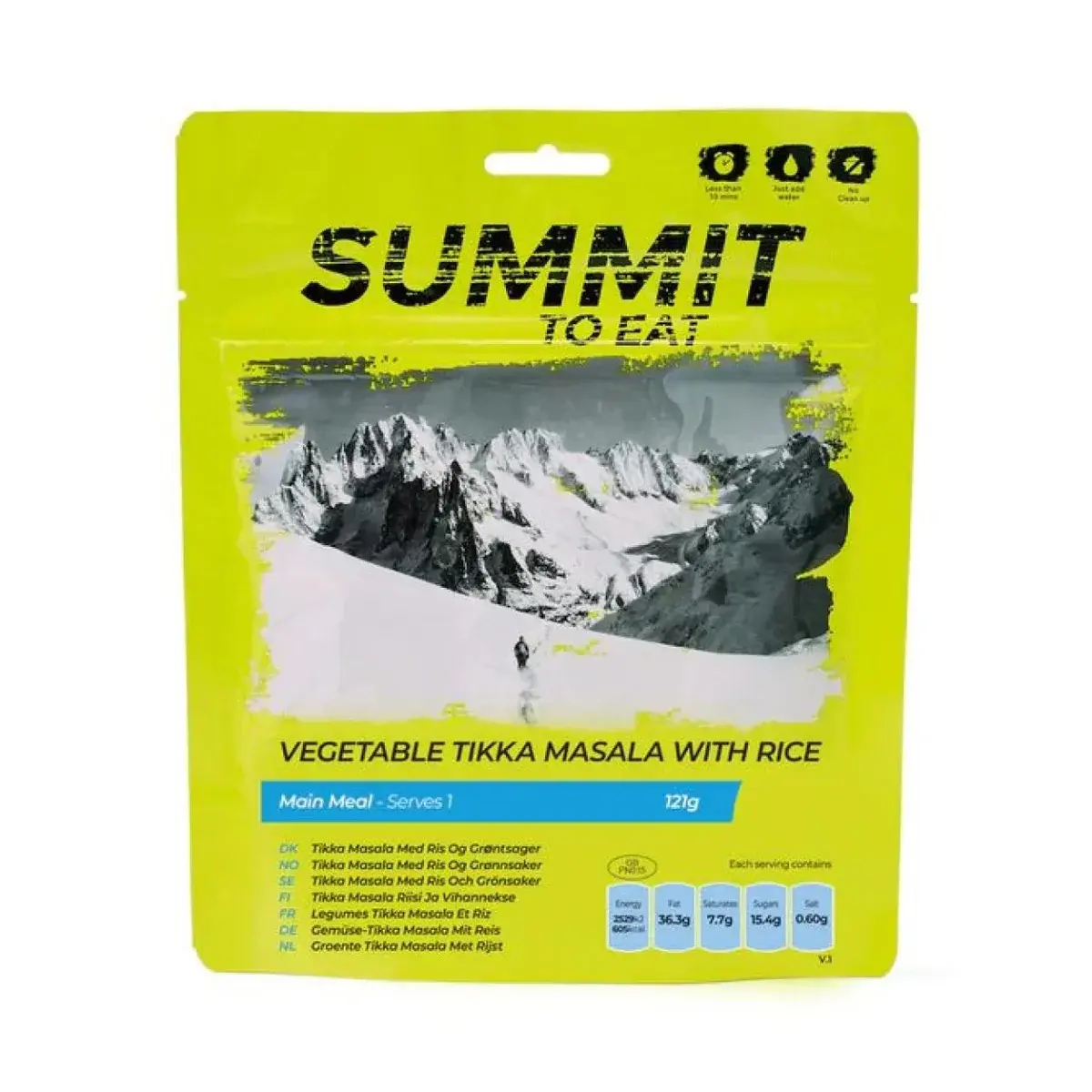 Summit To Eat Tikka masala végétarien au riz Summit To Eat 121g/605kcal