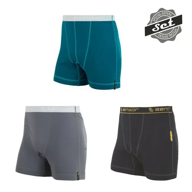Sensor Boxer Sensor Double Face 3-PACK homme noir+saphir+gris