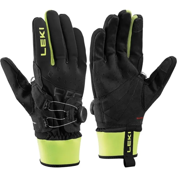 Leki Gants unisexe Leki PRC Boa® Shark black-neon yellow