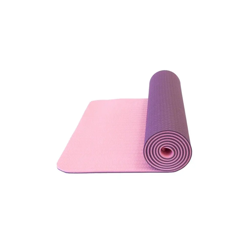 Yate Tapis de yoga Yate Double couche TPE- antidérapant surface, violet/rose 1730x610x6 mm