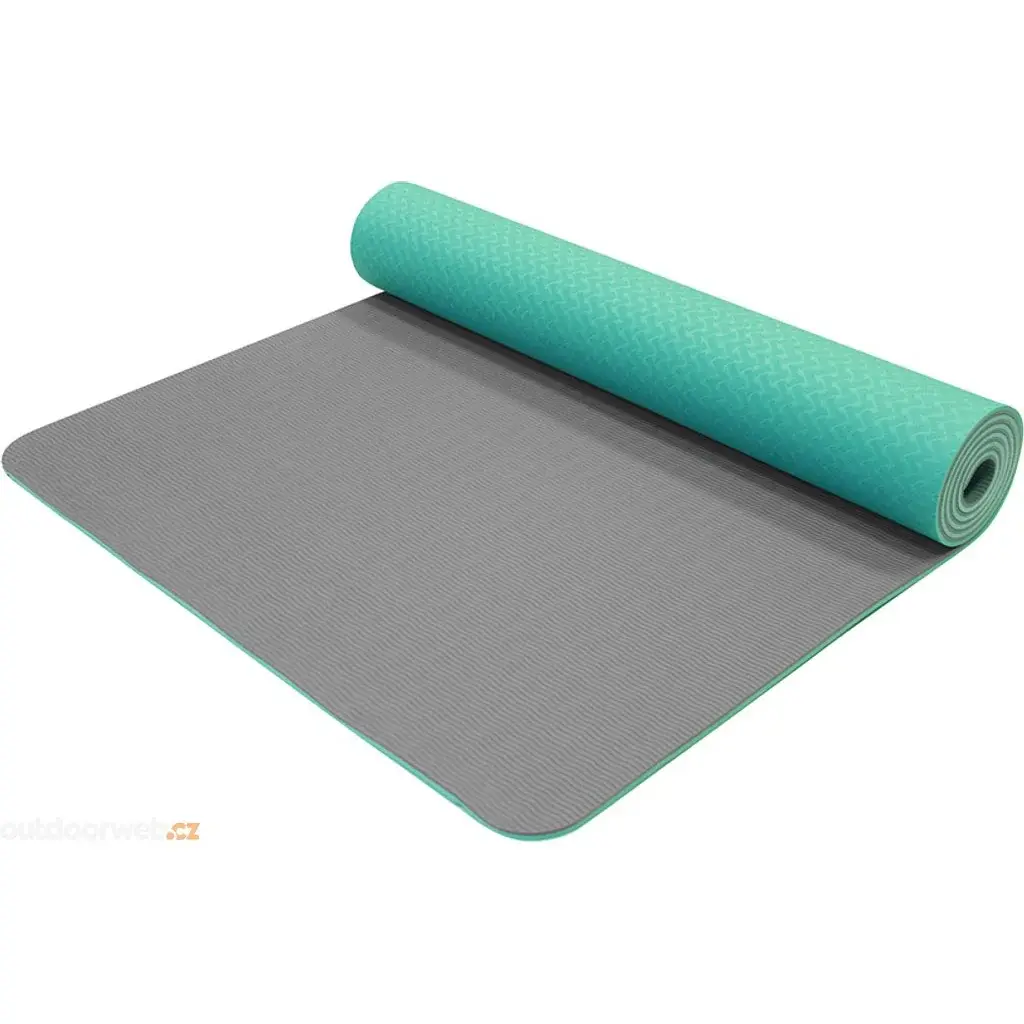 Yate Tapis de yoga Yate Double couche TPE- antidérapant surface, turquoise/gris 1730x610x6 mm