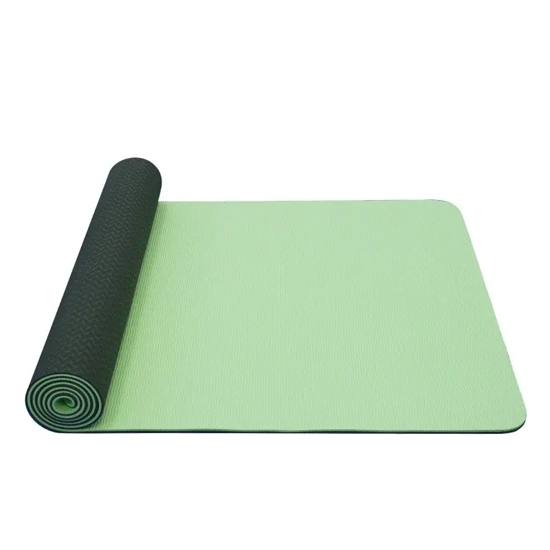 Yate Tapis de yoga Yate Double couche TPE- antidérapant surface, vert/gris 1730x610x6 mm