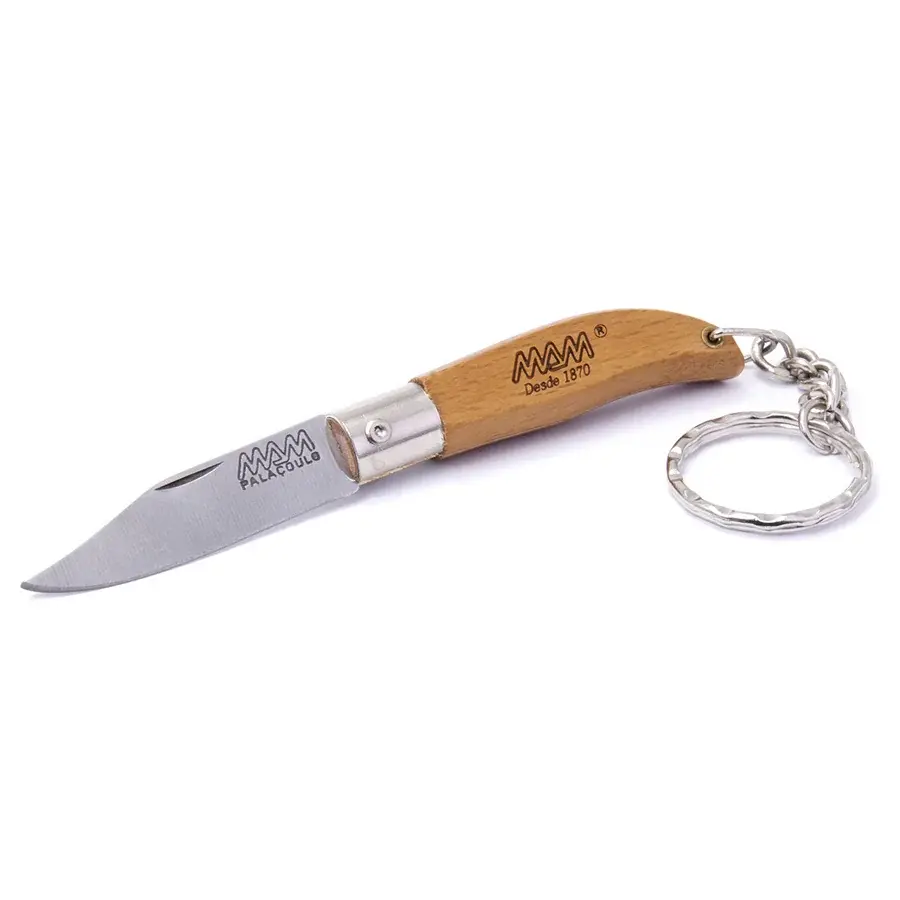MAM Couteau pliant avec porte-clés MAM Ibérica 2000 4,5 cm hêtre