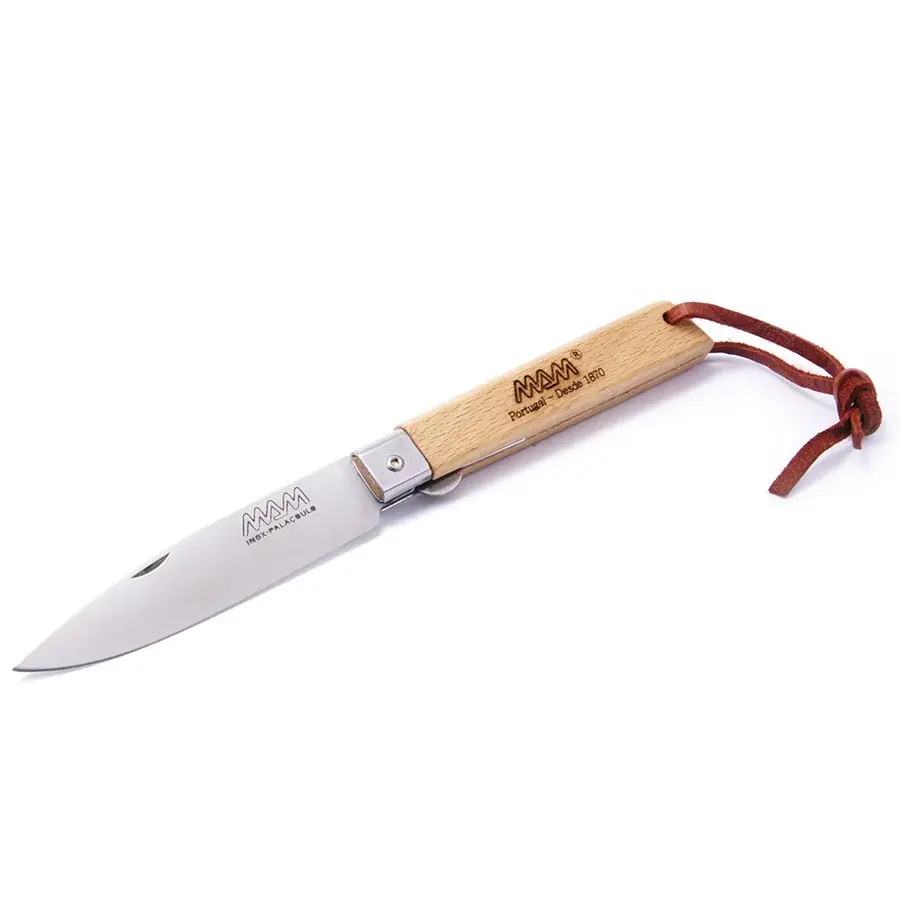 Couteau pliant avec cran d'arrêt et dragonne MAM Operario 2038 8,8 cm hêtre