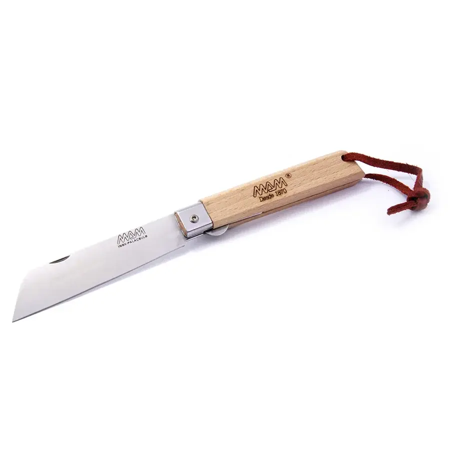 Couteau pliant avec cran d'arrêt et dragonne MAM Operario 2043 8,8 cm hêtre