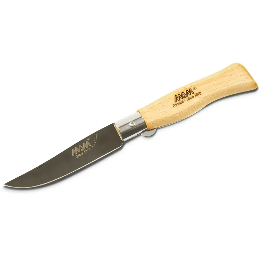 Couteau pliant avec blocage MAM Douro 2085 Black Titanium 8,3 cm hêtre