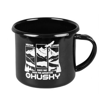 Mug en métal Husky 350ml montagnes noir, Husky